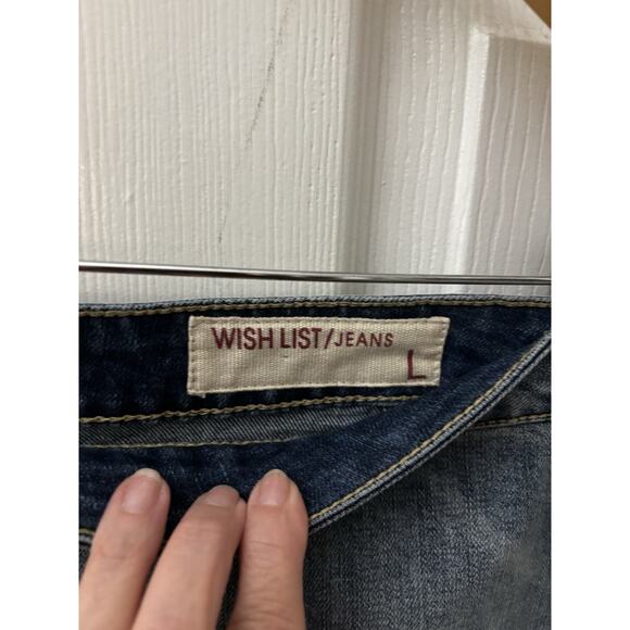 Wishlist Dark Navy Denim Mini Skirt with side button detail Size L - Picture 2 of 6